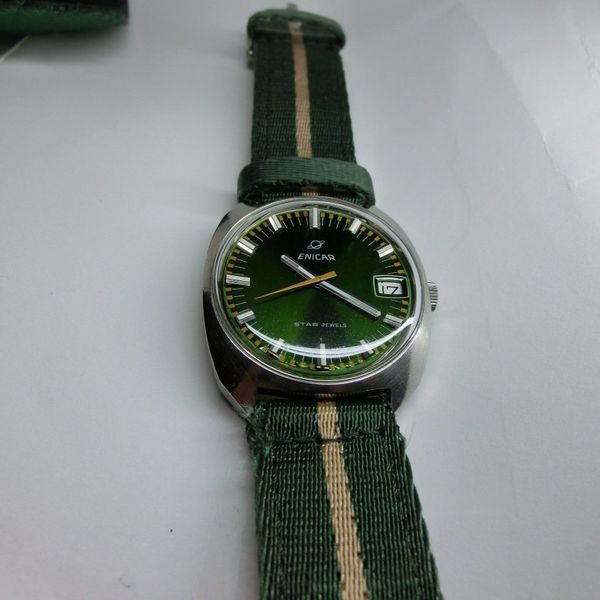 Enicar Ocean Pearl  Handaufzug ZB Grün