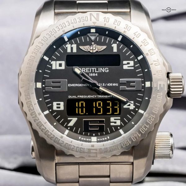 FS: Breitling Emergency II WARRANTY Box Papers 51mm Black D…