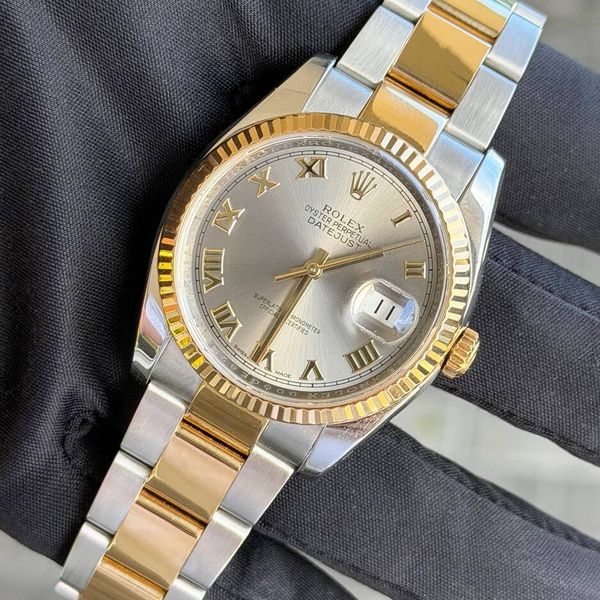Rolex Datejust 36mm Silver Roman full links, Scrambled seri…