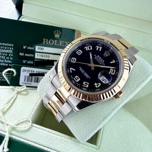 [WTS] 41mm Rolex Datejust II 116333 Two Tone Black Arabic N…