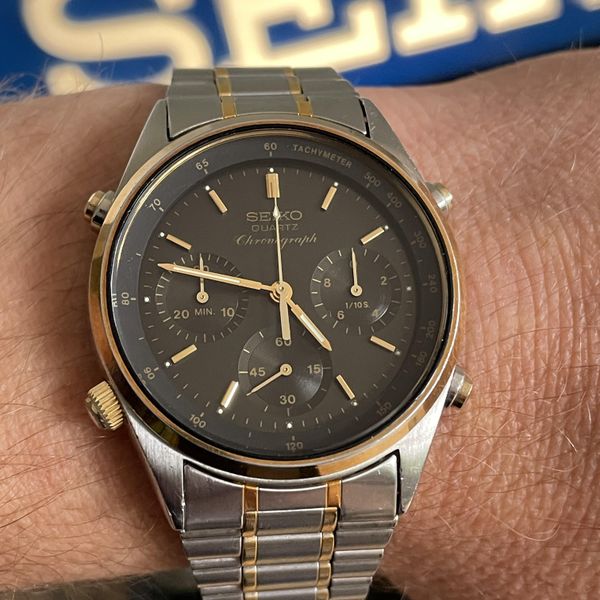 [WTS] Seiko 7A28-7020 Quartz Chronograph Two-Tone “Black Bo…