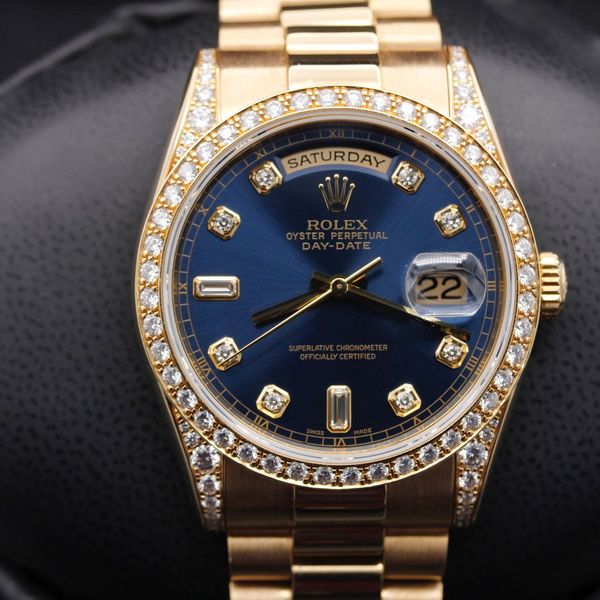 FSOT: Rolex Day Date  - 118338 - Blue Diamond - Yellow Gold…