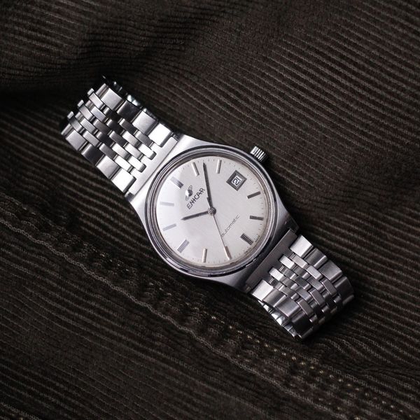 [WTS] Serviced 1970s Enicar Straight Grain Silver Dial Auto…