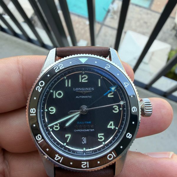 [WTS] Longines Spirit Zulu Time 39mm – Black Dial – Brown L…
