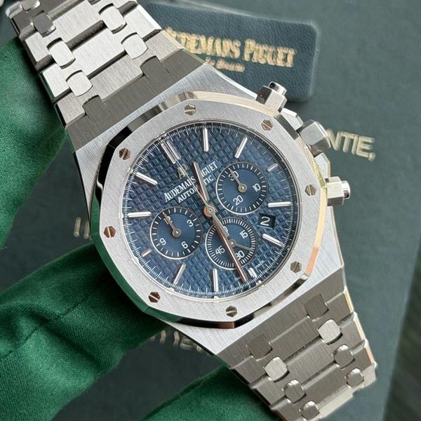 FSOT: New 2017 Audemars Piguet Royal Oak Chrono Blue Dial 2…