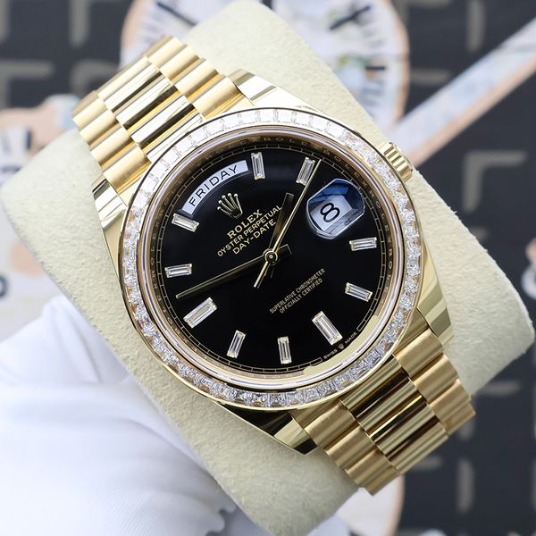 FSOT: Rolex Day-Date 40mm Black Baguette Dial/Baguette Beze…