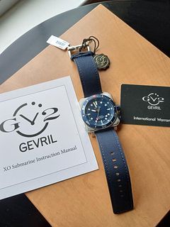 FS: BNIB GEVRIL GV2 XO Submarine in Steel on Strap